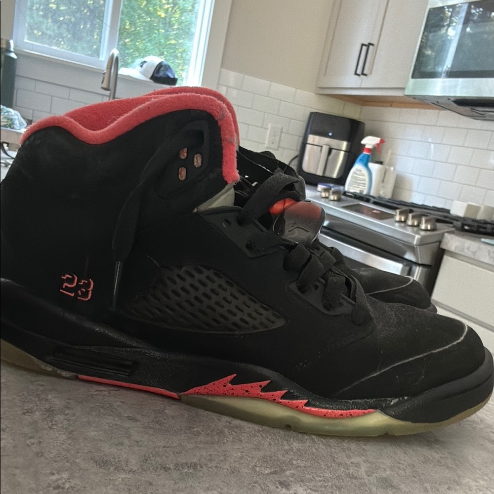 Black and Red High-Top Sneakers